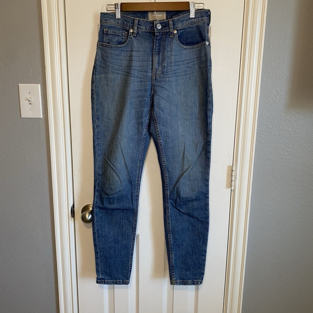 Everlane Denim Jeans Women's 28 Regular Hi Rise Medium Wash Straight Leg Stretch